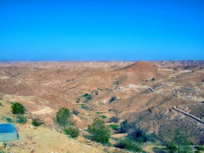 丘陵, 沙漠, 天空, 蓝色, 突尼斯, 突尼斯共和国, 自然