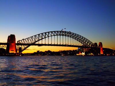 桥梁, 悉尼, 旅游景点, 端口, 澳大利亚, 海港大桥, 晚上