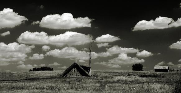 匈牙利, 纯粹的, 茅草的屋顶, 云彩