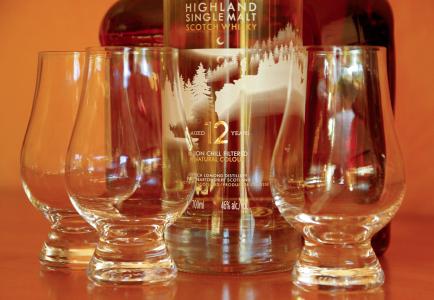 威士忌酒, 苏格兰, 高地, 眼镜, 瓶