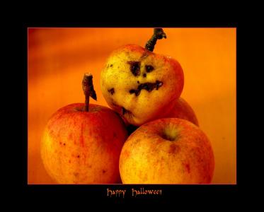 万圣节, 存贮器, 秋天, 脸上, 有趣, 苹果, 水果