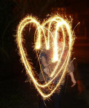 心, 消防, 烟火, 爱, 光明, 光, 心的形状