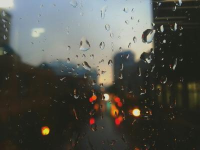 雨滴, 雨, 窗口, 悲伤, 黑暗, 夜间交通灯, 汽车灯