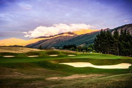 丘陵高尔夫球场, 新西兰, 箭, 昆斯敦, 山脉, 美丽, 自然