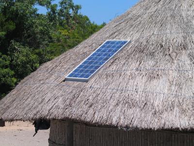 屋顶, 稻草, 小屋, 太阳能, 小组, 替代, 能源