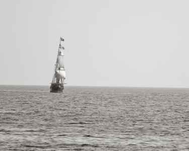 海盗船, 航行中的船, 帆船, 海, 水, 海洋