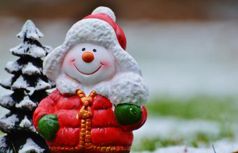 小雪人, 圣诞节, 节日, 来临, 沉思的, 假期, 贺卡