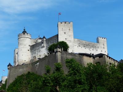 萨尔斯堡要塞, 城堡, 堡垒, 具有里程碑意义, 萨尔茨堡, 奥地利, 小山