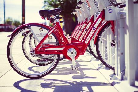 租用自行车, 自行车, 自行车, 红色, 租赁, 纳什维尔, 美国