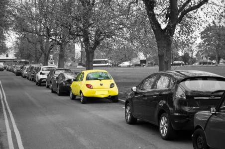 黄色, 汽车, 颜色, 属性, 停车, dom, 骑