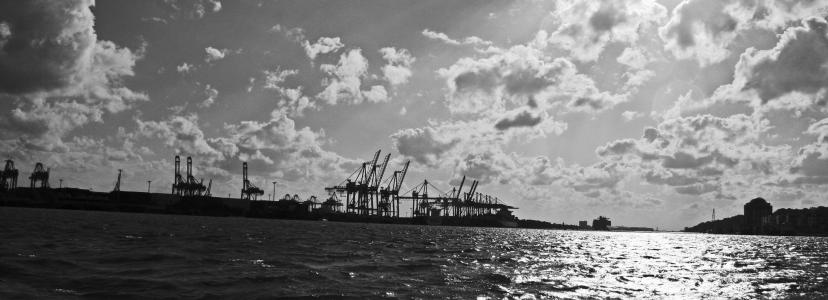 汉堡港, 易北河, 港口起重机, 河, 船舶起重机