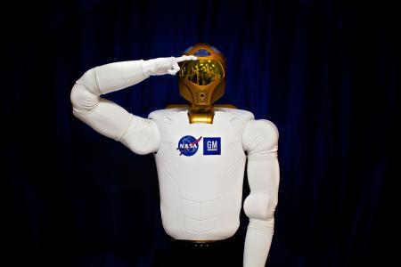 robonaut, 敬礼, 灵巧, 人形宇航员, 帮助, 机器人, 国际空间站