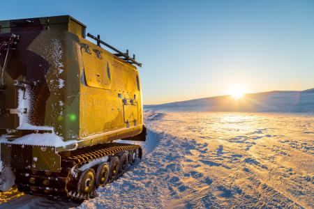 雪, 冬天, 挪威, 军队, 感冒, 日落, beltevogn