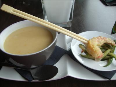 椰子汤, 汤, 亚洲, 虾, 顿饭, 吃, 筷子
