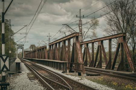 曲目, 桥梁, 牵引, rails, 铁路, 铁路桥梁, 高架桥