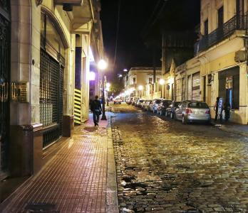 城市, 阿根廷, 夜视, 街道, 圣圣特尔莫