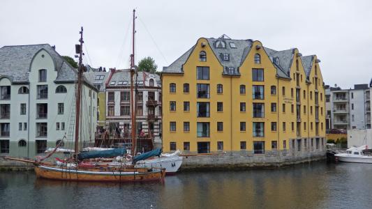 阿莱宋德, 挪威, 挪威语, 城市, 建设, 建筑, 小船