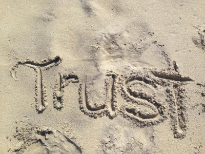 信任, 信心, 鼓励, 沙子, 海滩, 假期, 文本