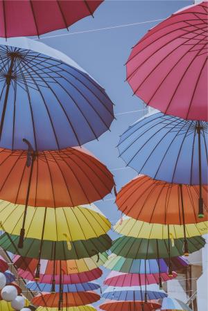 遮阳伞, 颜色, 颜色, 彩虹, 阳光明媚, 雨伞, 多色