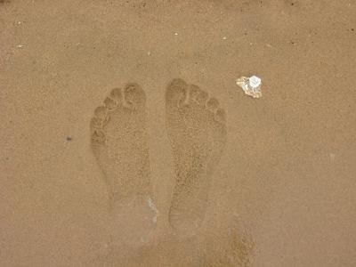 脚印, 沙, 海滩