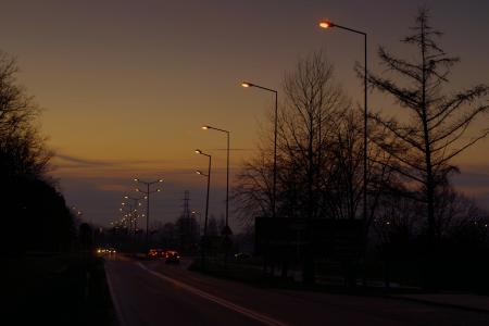 街道, 灯, 照明, 汽车, 晚上, 暮光之城, 晚上