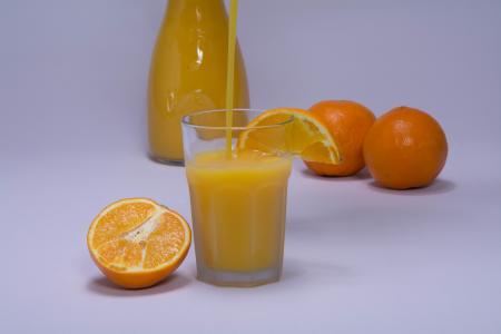 橙色, 桔子汁, 弗里施, 按, 健康, 玻璃, 水果