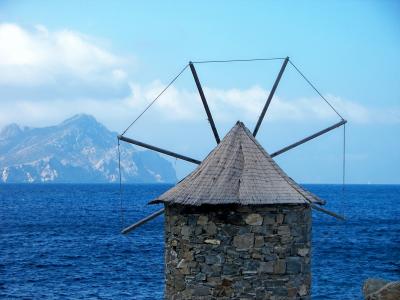 风车, 当代, 基克拉泽斯, 爱琴海, 希腊