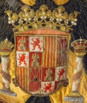 徽章, 西班牙, 国旗, 卡斯蒂亚, 利昂, 皇冠, 黄色