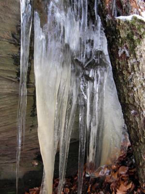 冰柱, 岩石, 冬天, 普法尔茨