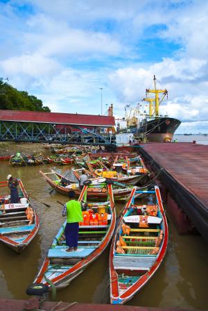 旅行, 缅甸, 缅甸, 亚洲, 独木舟, 航海的船只, 运输
