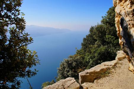 加尔达湖, 意大利, 景观, montecastello, 山景, 徒步旅行, 视图