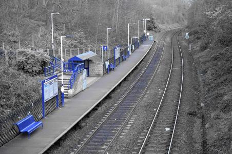蓝色, 火车, 车站, 光效果, 建筑, 英格兰, 工作