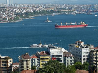 博斯普鲁斯海峡, 伊斯坦堡, 土耳其, 前景, 视图, 船舶, 大