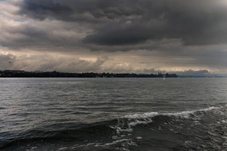 康斯坦茨湖, 风暴, 戏剧, 气氛, 天空, 天气心情, 期待