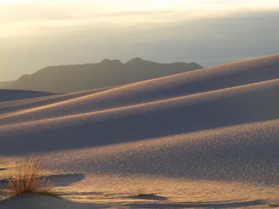 沙丘, 山脉, 日出, 景观, 全景, 沙漠, 户外