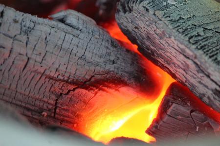木炭, 碳, 消防, 余烬, 热, 热, 烧伤