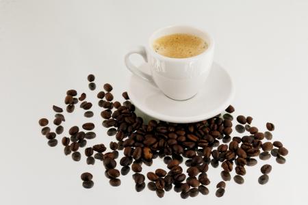 咖啡, 豆子, 咖啡豆, 特浓咖啡, 咖啡杯, 杯