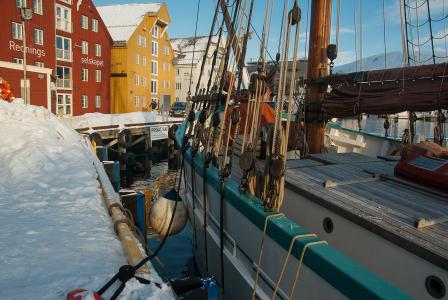 挪威, 特罗姆瑟, 拉普兰, 端口, 帆船, 航海的船只, 建筑外观