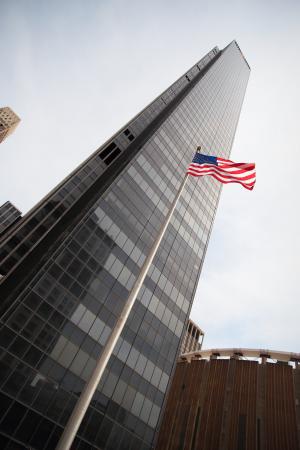 美国国旗, 国旗, 建设, 摩天大楼, 纽约城, 纽约, 曼哈顿