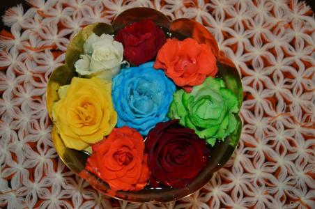 花, 五颜六色的玫瑰, 自然, 2013, 花束, 玫瑰-花, 装饰