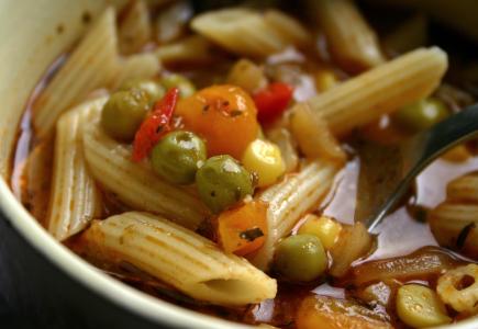 汤面, 蔬菜汤, 汤, 面条, 意大利面, 蔬菜, 豌豆