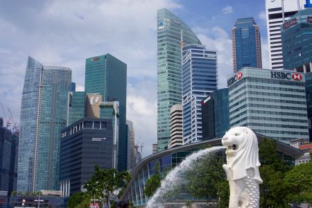 新加坡, 城市, 喷泉, 建筑, 亚洲, 业务, 城市景观