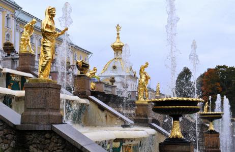 彼得夏宫, 公园, 喷泉, 建筑, 著名的地方, 雕像, 雕塑