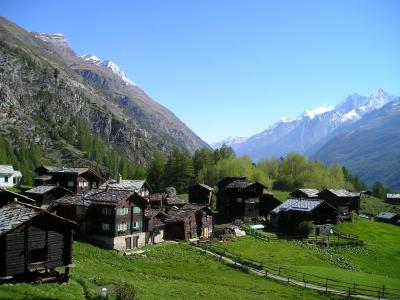 别墅, 村庄, 采尔马特, 山脉, 高山, 瑞士, 山