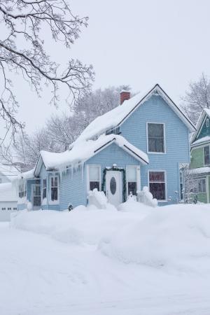 房子, 冬天, 蓝色, 冰, 雪, 首页, 美国