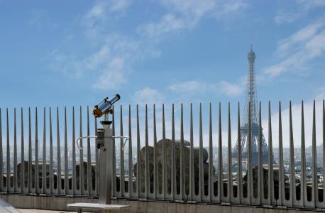 玛吉特沃尔纳, 巴黎, 栅栏, 埃菲尔铁塔, 视图, 旅行, 双筒望远镜