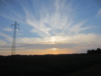 电线杆, 日落, 云的心情
