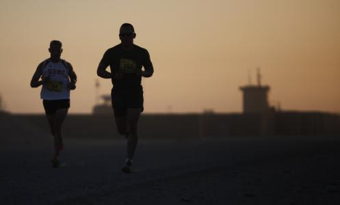 赛跑者, 剪影, 运动员, 健身, 男子, 军事, 马拉松