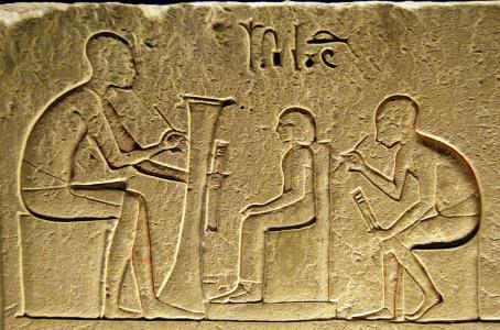 象形文字, 写作, 埃及, 抄写员, 古代, 博物馆, 考古