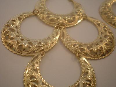 耳环, 黄金, 悬垂耳环, 时尚, 魅力, 珠宝首饰